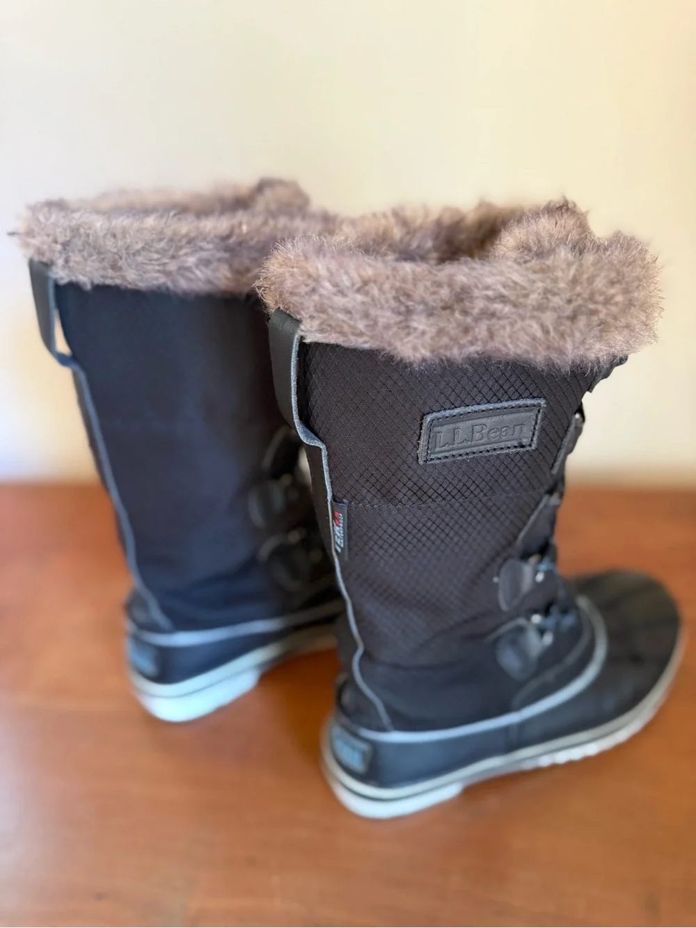 L. L. Bean Rangley Insulated Waterproof Black Lace Up Fleece Winter Boot,size 6M